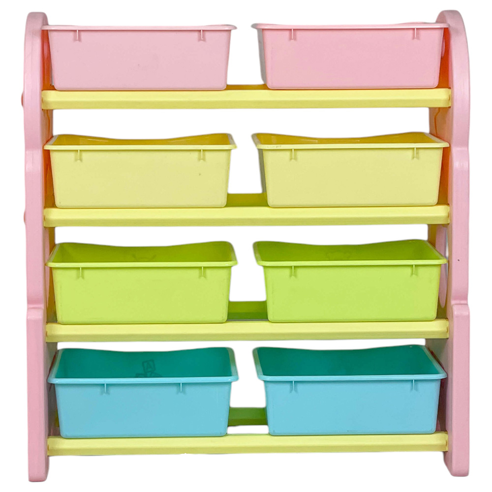 Home Canvas - Children Deluxe Multi-Bin Toy Organizer - Pink