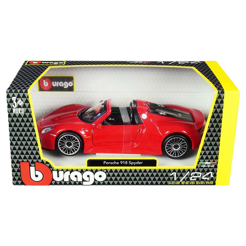 Bburago - 1/24 Porsche 918 Spyder Diecast Toy Car - Red