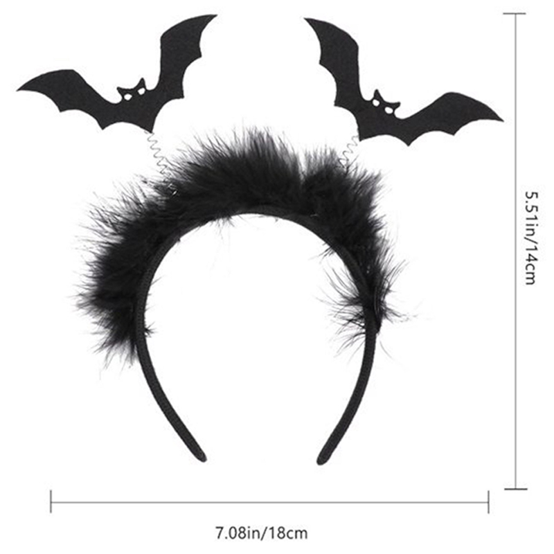 Highland - Halloween Bat Hairband for Kids and Adults - Black