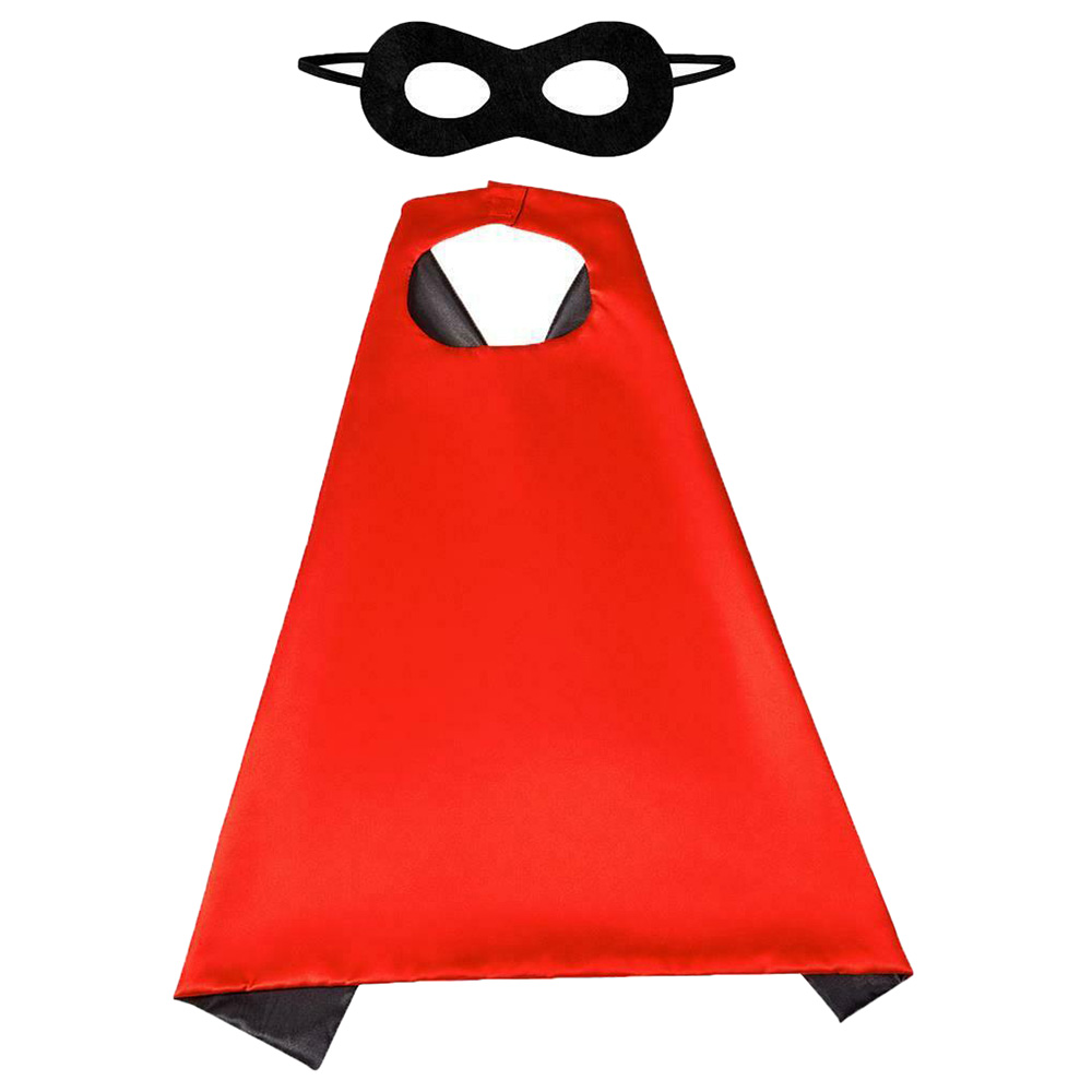 Highland - Black and Red Superhero Cape and Mask Costume