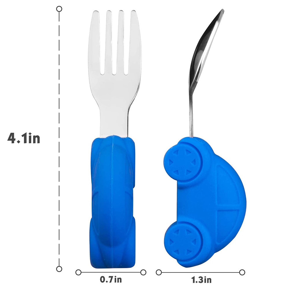 Highland Car Theme Baby Spoon & Fork Self Feeding Utensils