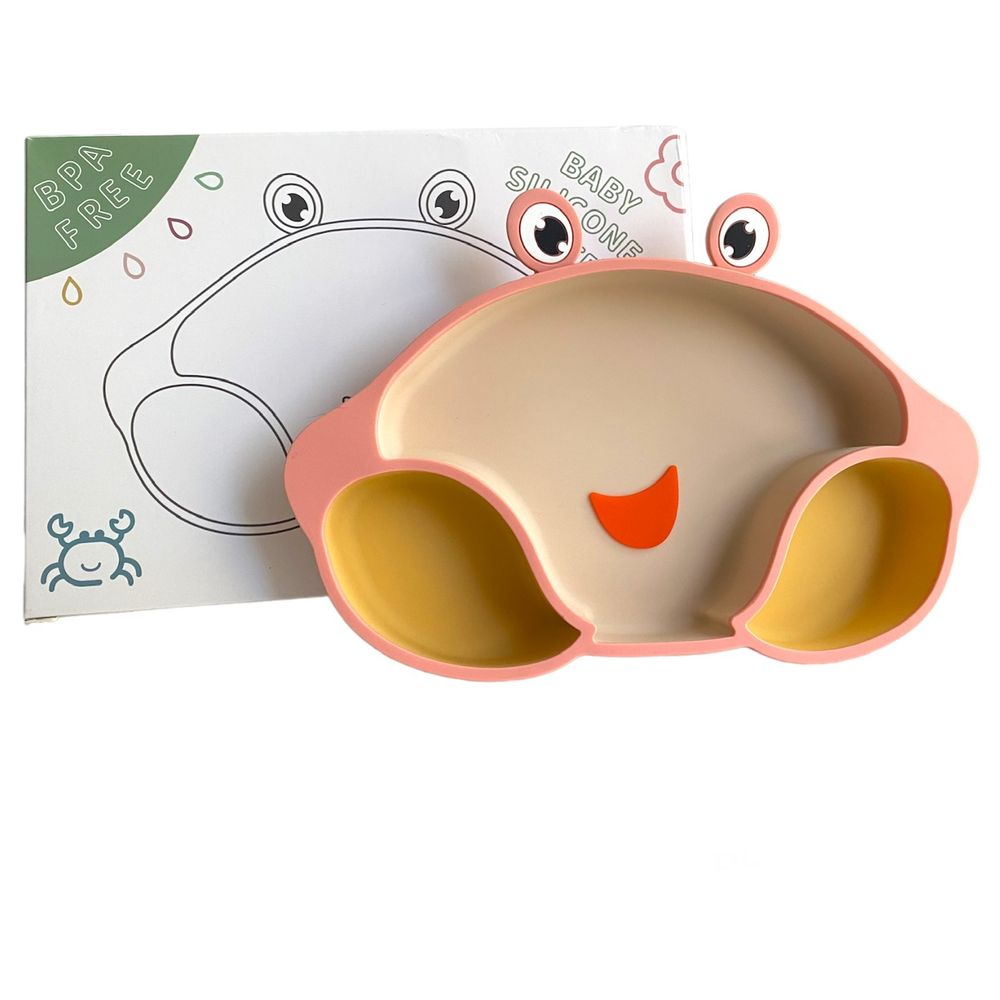 Highland Silicone Crab Baby Feeding Plate - Pink