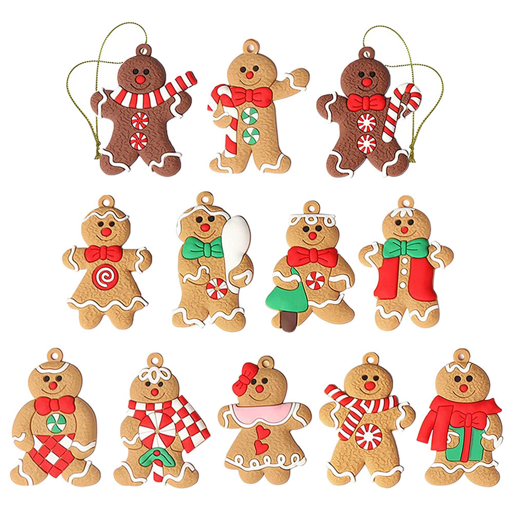 Highland - Ginger Bread Tree Ornaments - 12pc