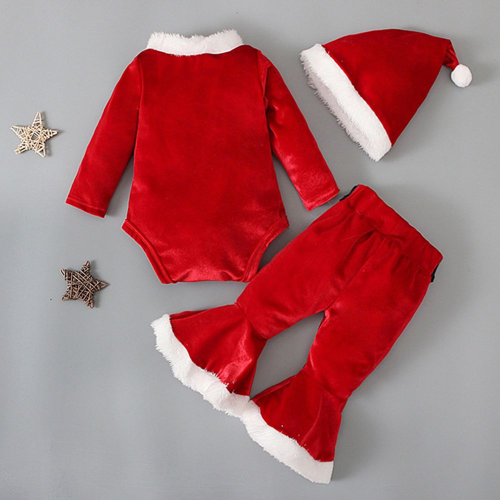 Highland Toddler Girl Christmas Santa Claus Costume - Red - 4 Pcs