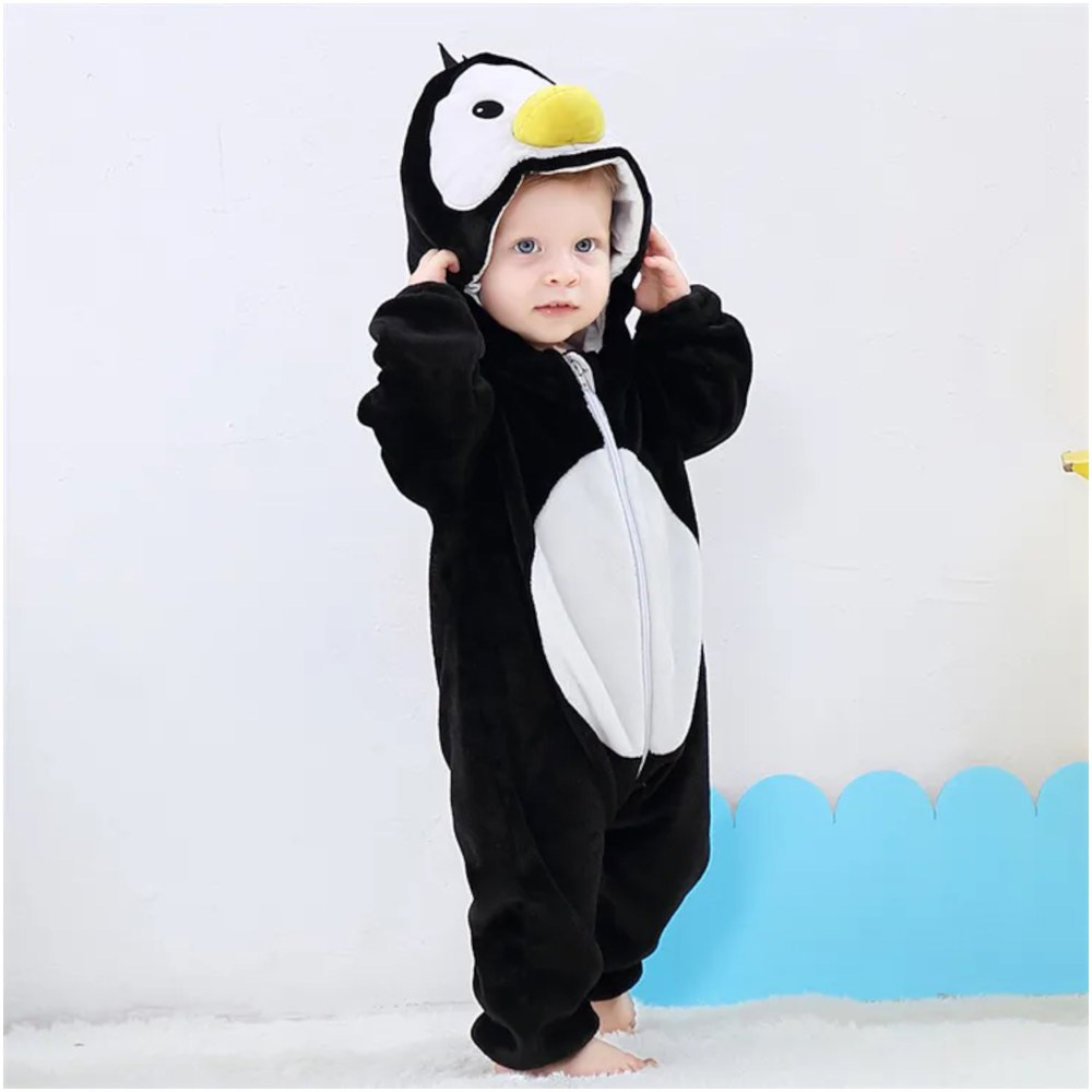 Highland - Kids Penguin Romper Animal Costume - Black & White