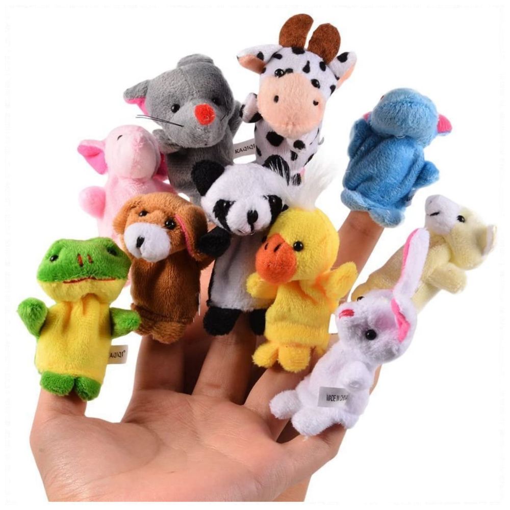 Highland - Soft Plush Animal Finger Puppet Toy - 10 Pcs
