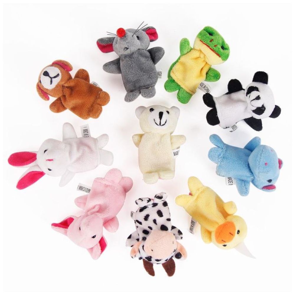 Highland - Soft Plush Animal Finger Puppet Toy - 10 Pcs
