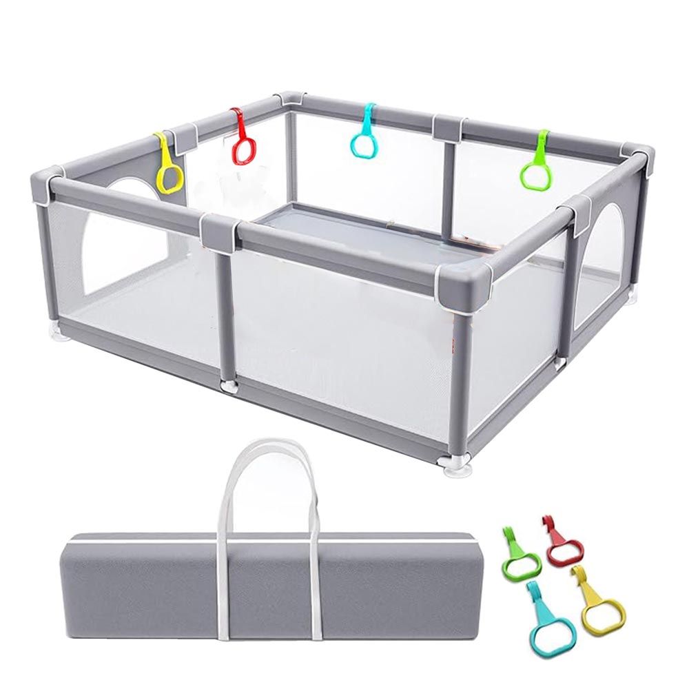 HOCC Plastic Playpen For Babies & Toddlers - Large - Grey