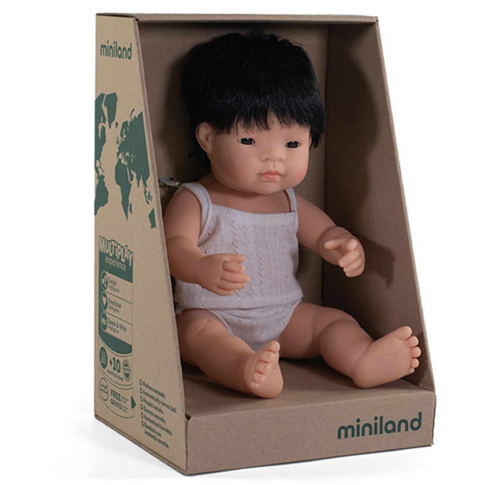 Miniland - Baby Boy Doll Asian - 38cm