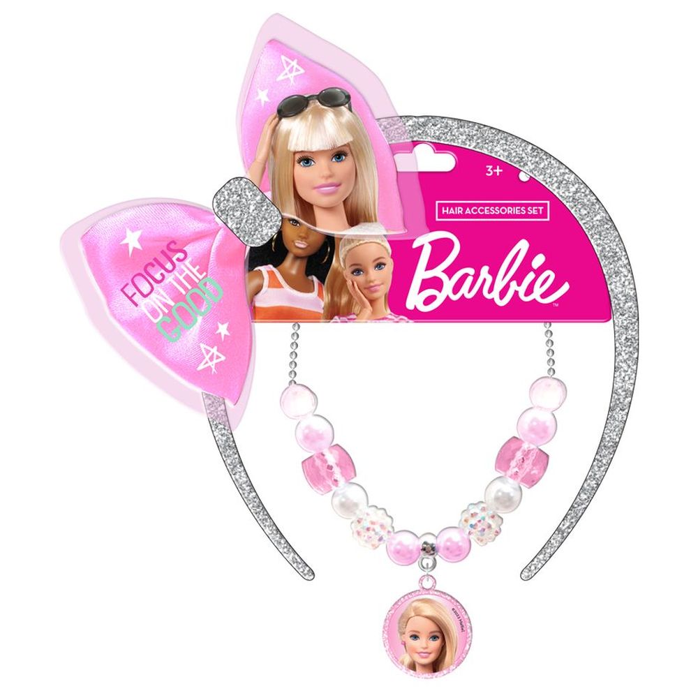 Barbie Girl's Hair Band & Necklace Set