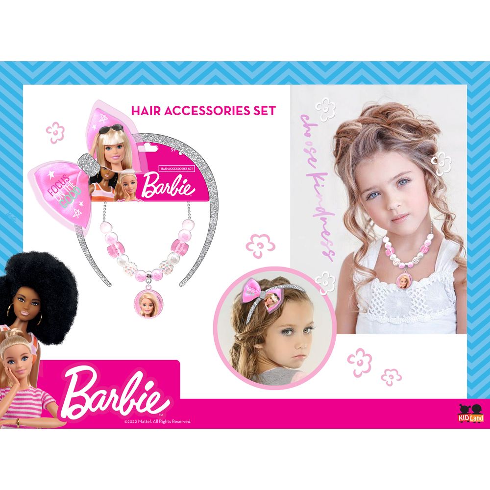 Barbie Girl's Hair Band & Necklace Set