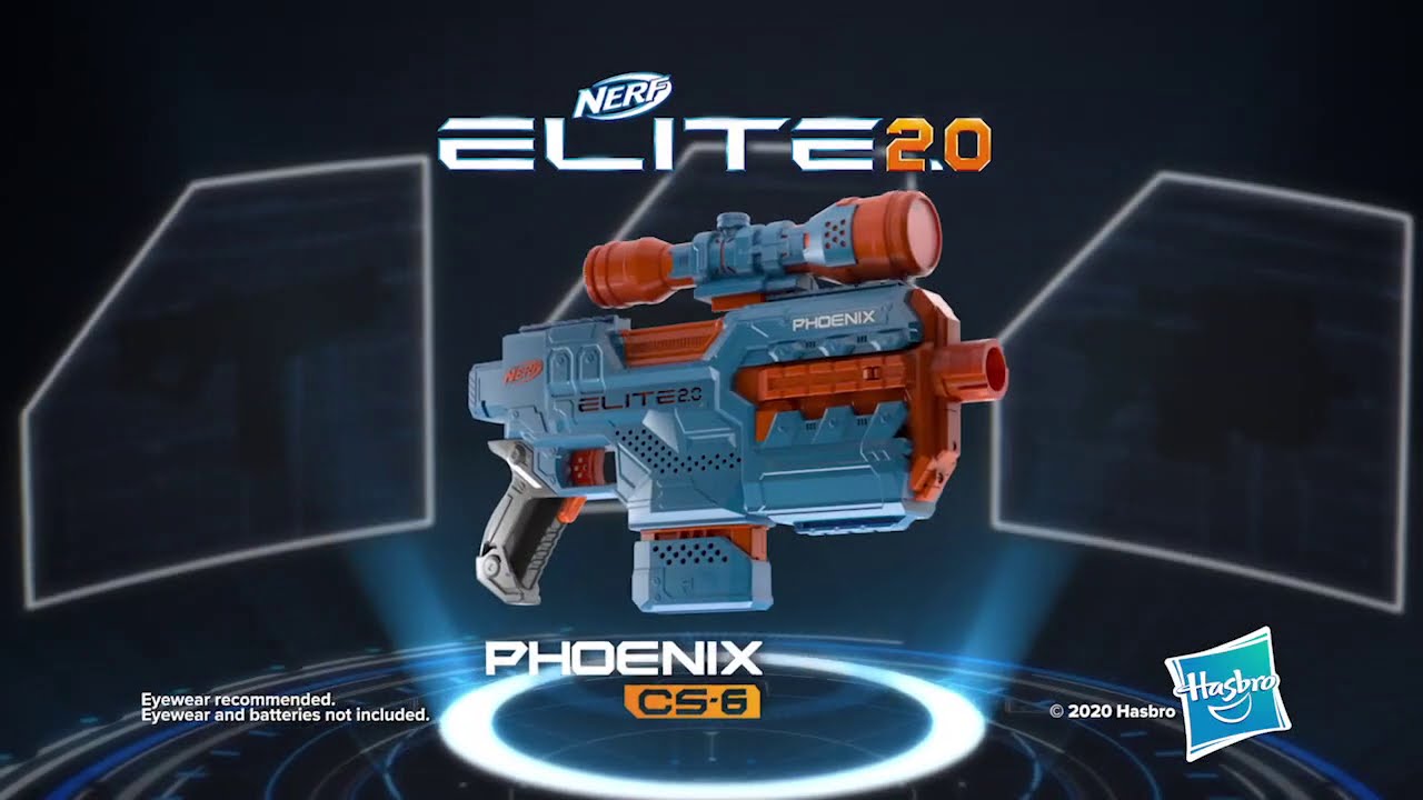 Hasbro - Nerf Elite 2.0 Phoenix CS-6 Motorized Blaster With 12 Darts
