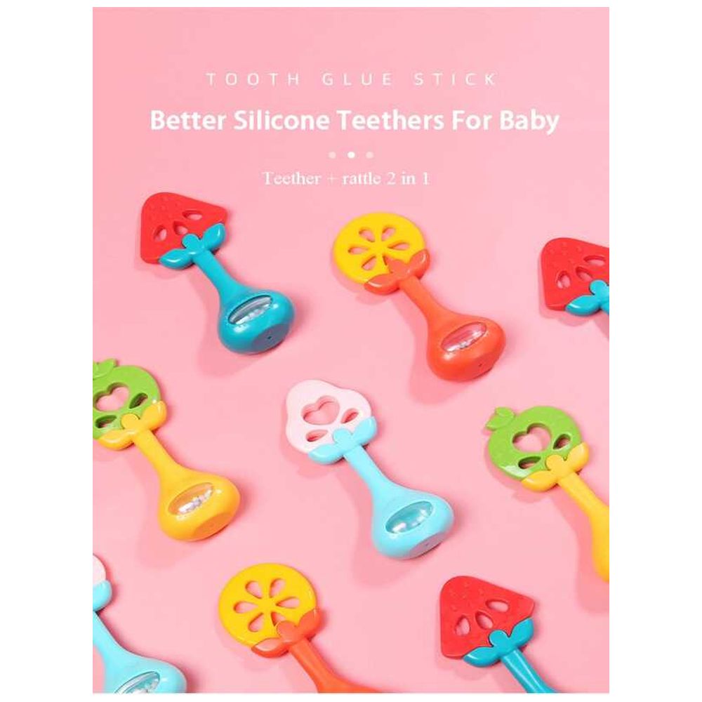 Huanger - Baby Fruit Teether With Rattle - Strawberry