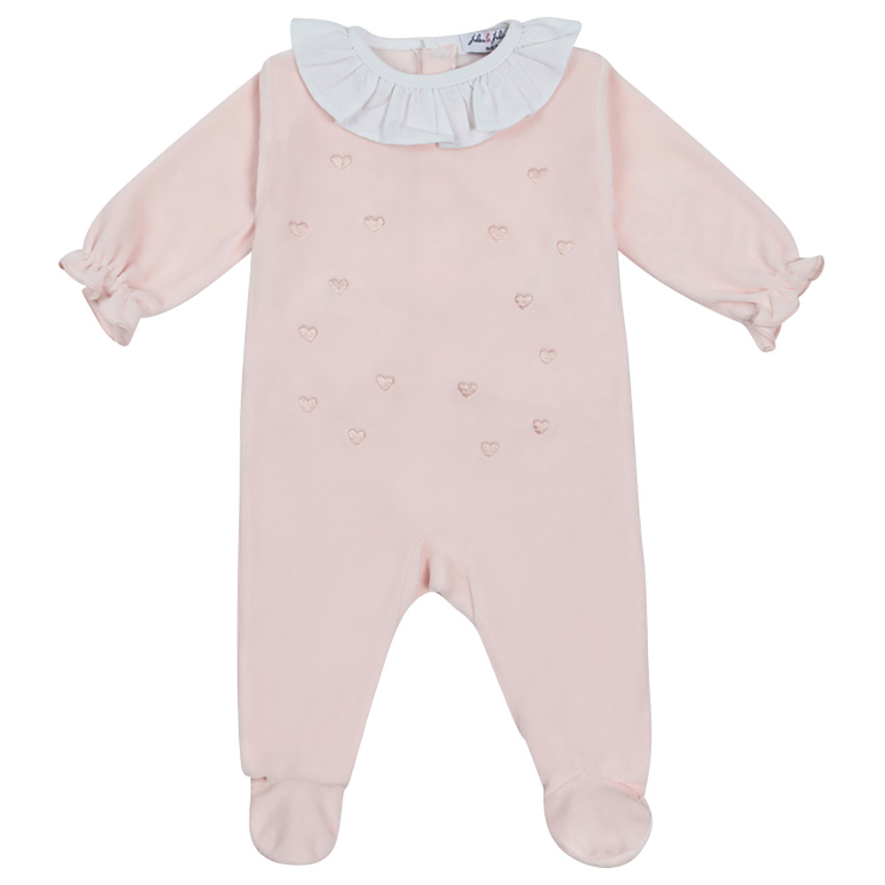 Jules & Juliette Hearty Baby Footed Sleepsuit - Light Pink