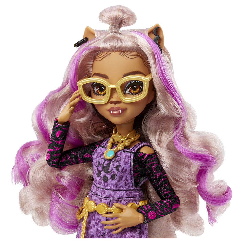 Mattel Games - Monster Posable Doll With Accessories & Pet Dog - Clawdeen Wolf