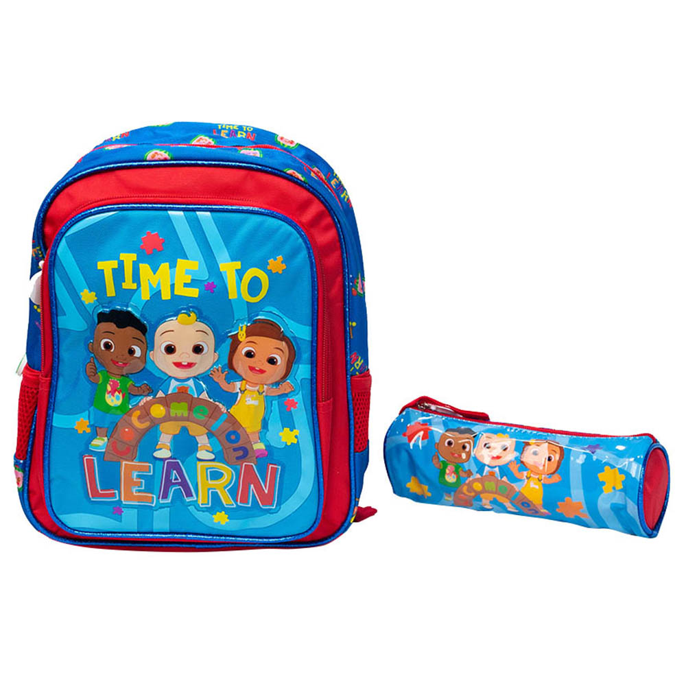 Cocomelon - Back Pack With Pencil Case - Blue - 12-Inch/30.5cm