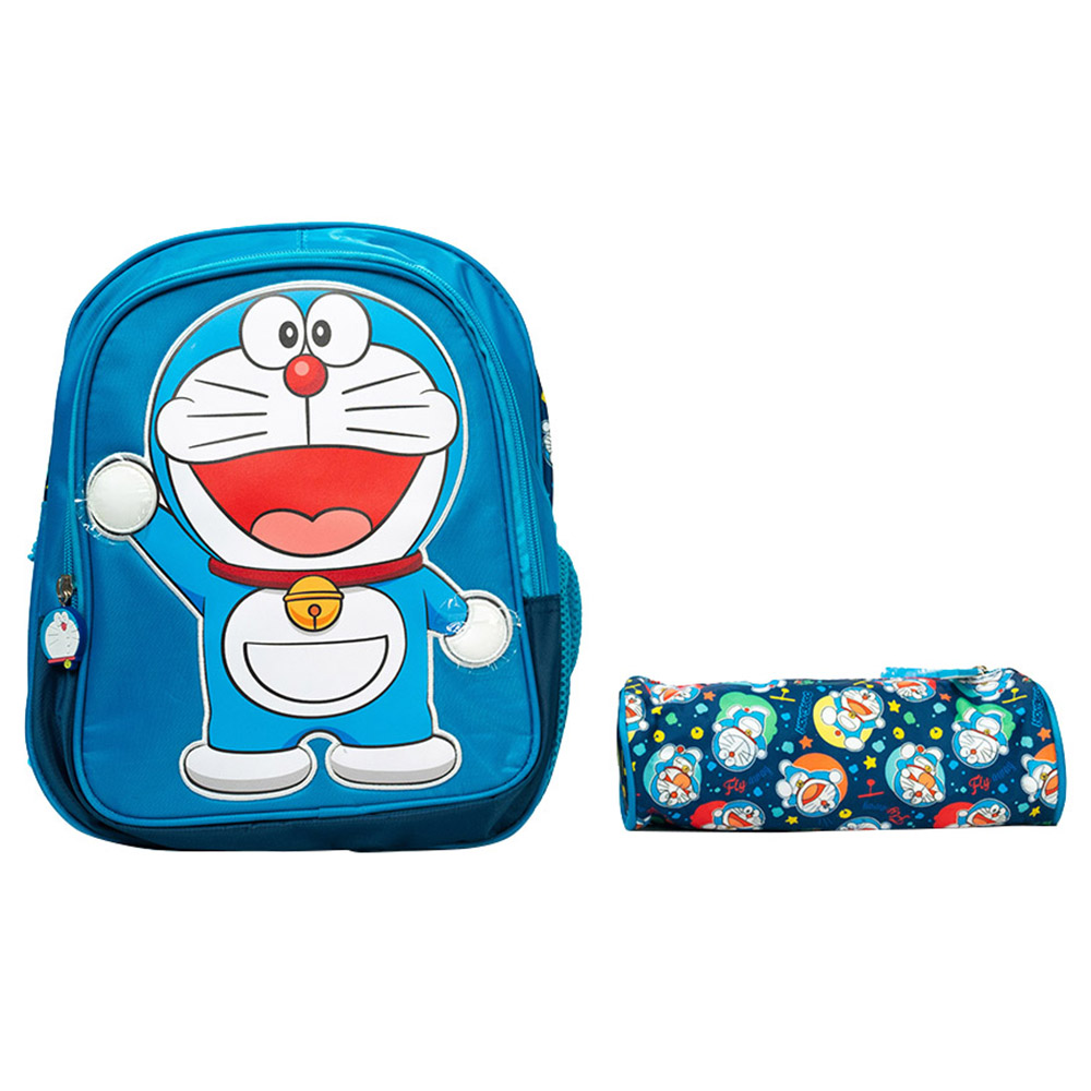 Doraemon - Back Pack With Pencil Case - Blue - 12-Inch/30.5cm
