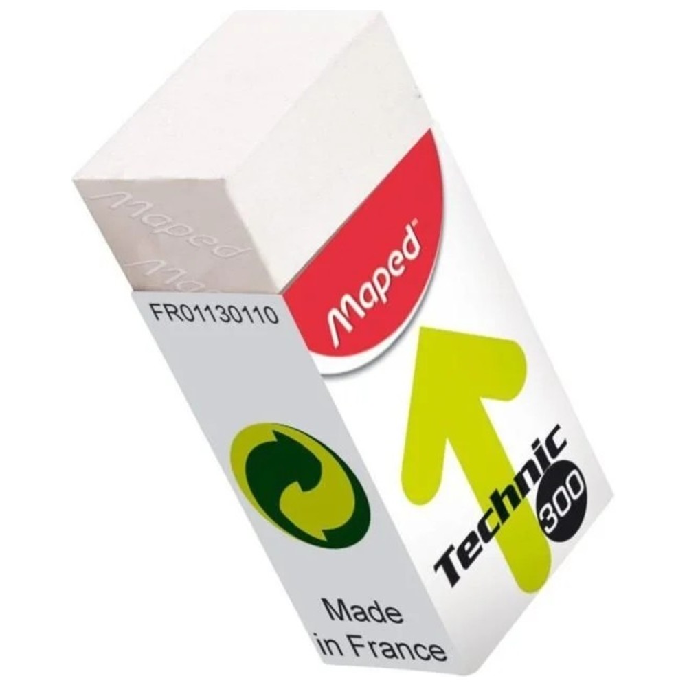 Maped - Technic 300 Mini Erasers Cardboard Box - White - 36 Pc Set