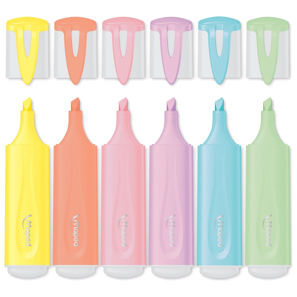 Maped - FluoPeps Pastel Highlighters - Multicolor - 6 Pc Set