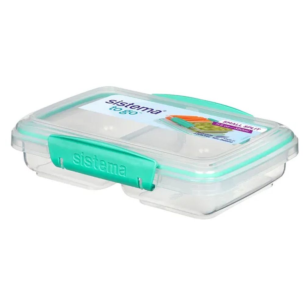 Sistema - Small Split 2 Compartment Lunchbox - 350ml - Green