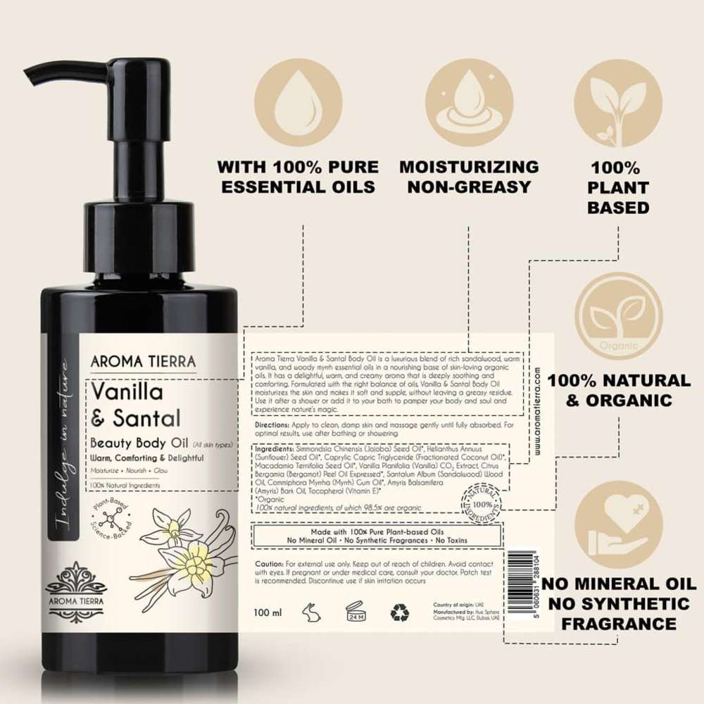 Aroma Tierra - Vanilla Santal Dry Body Oil - 100ml