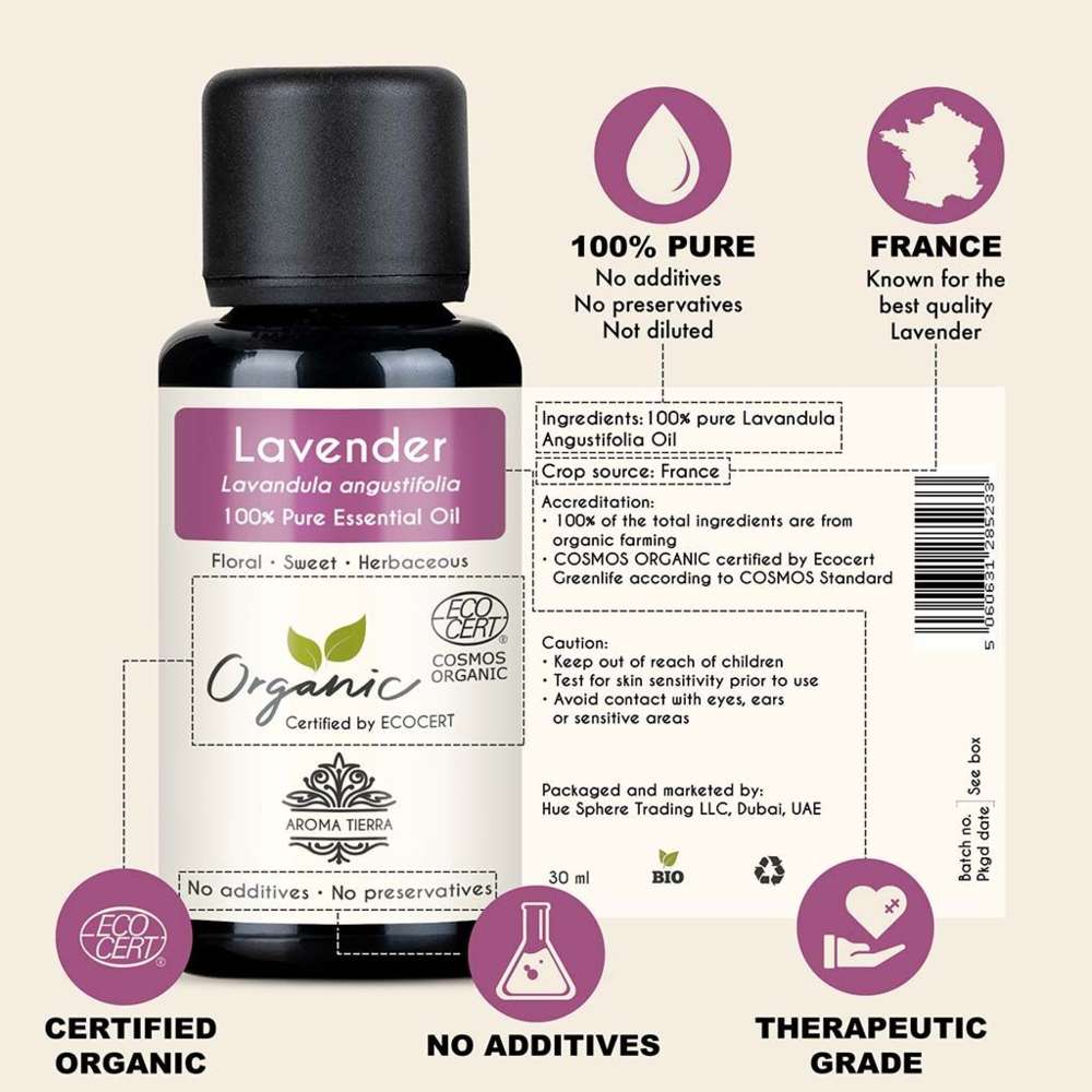Aroma Tierra - Organic Lavender Essential Oil - 30ml