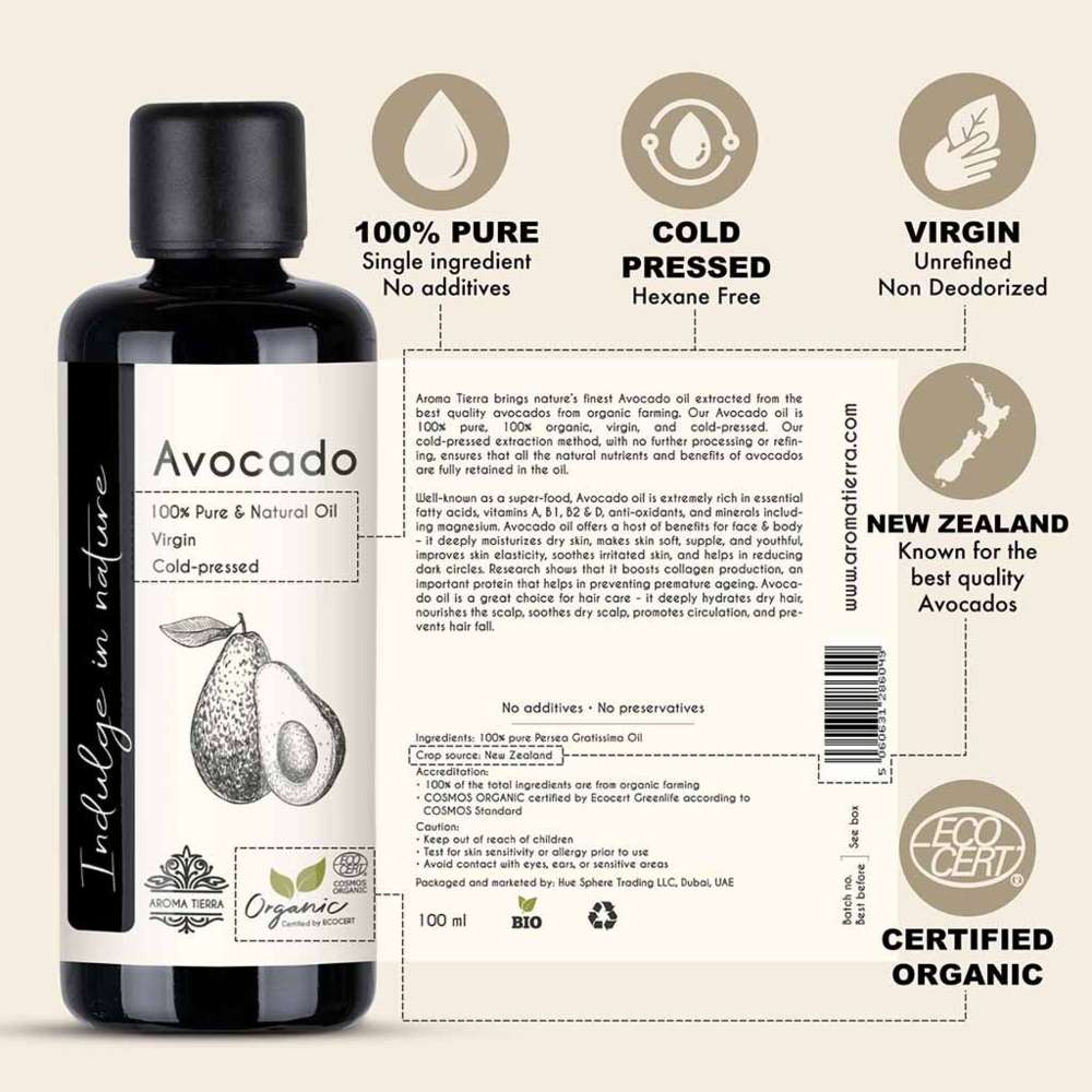 Aroma Tierra - Organic Avocado Oil - 100ml