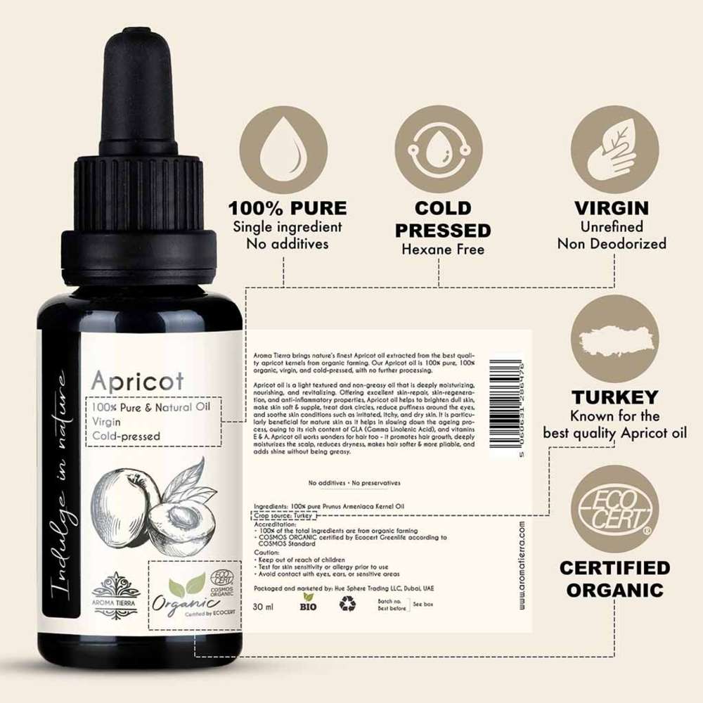 Aroma Tierra - Organic Apricot Oil - 30ml