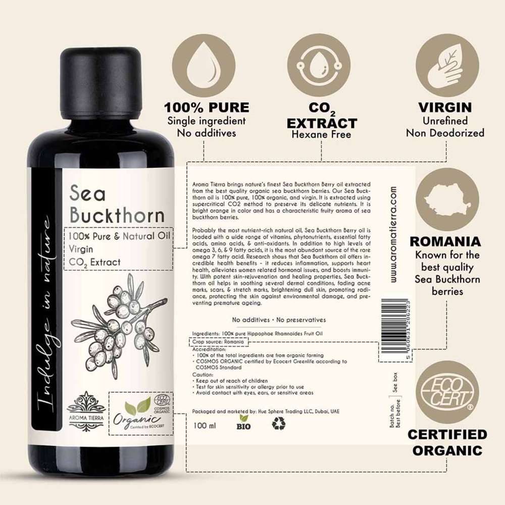 Aroma Tierra - Organic Sea Buckthorn Oil - 100ml