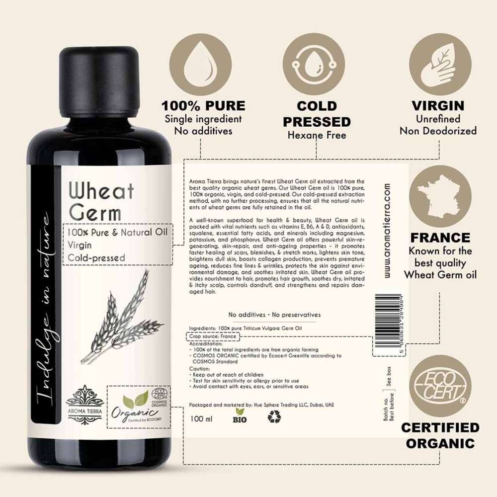 Aroma Tierra - Wheat Germ Oil - Repairs/Regenerates - 100ml