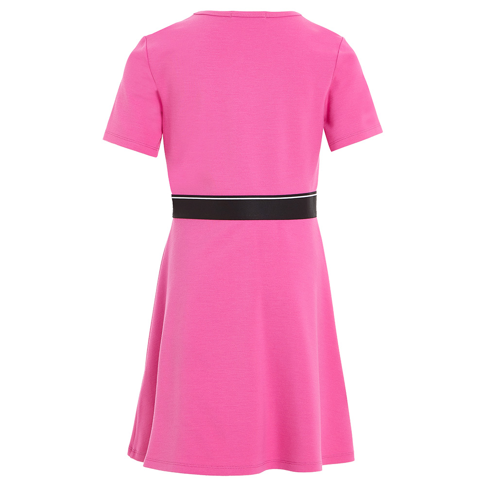 Calvin Klein Punto Logo Tape Short Sleeve Dress - Pink