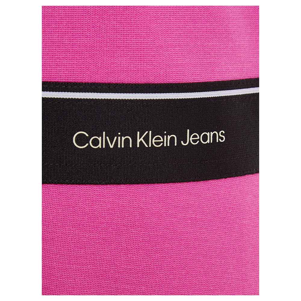 Calvin Klein Punto Logo Tape Short Sleeve Dress - Pink