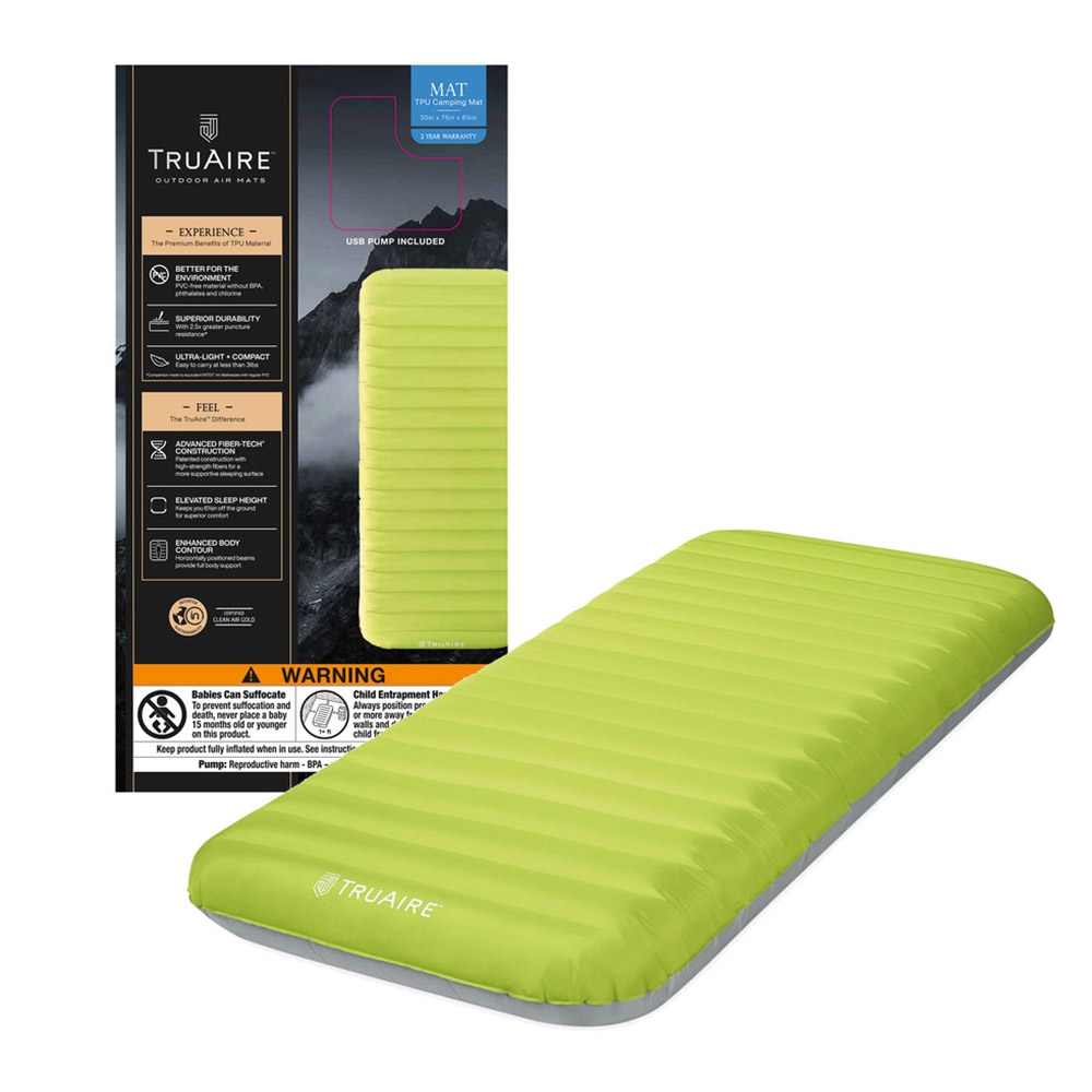 Intex - TruAire Dura-Beam Camping Mat With USB Pump - Green