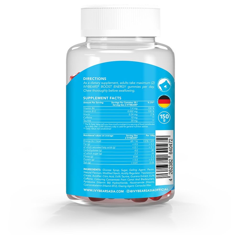 IvyBears - Boost Energy Vitamin Gummy Bears - 60 Pcs
