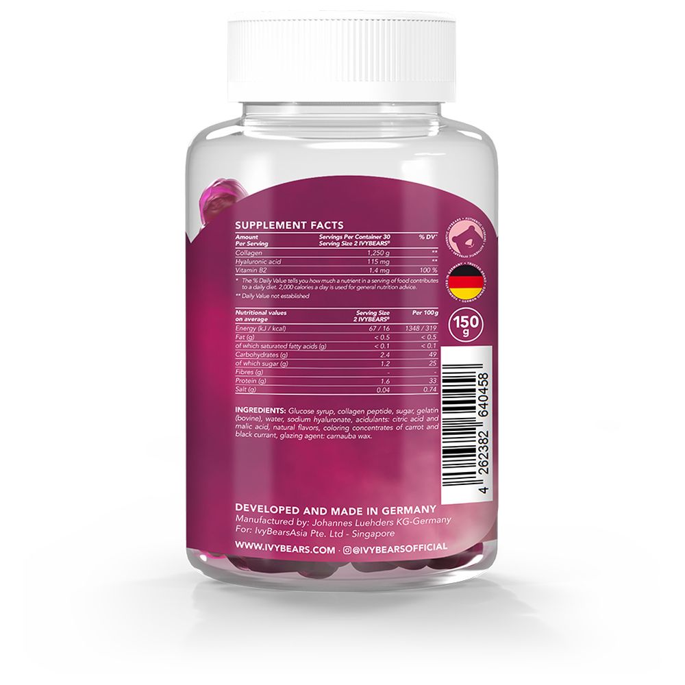 IvyBears - Vibrant Skin Hyaluronic Acid Gummies - 60 Pcs