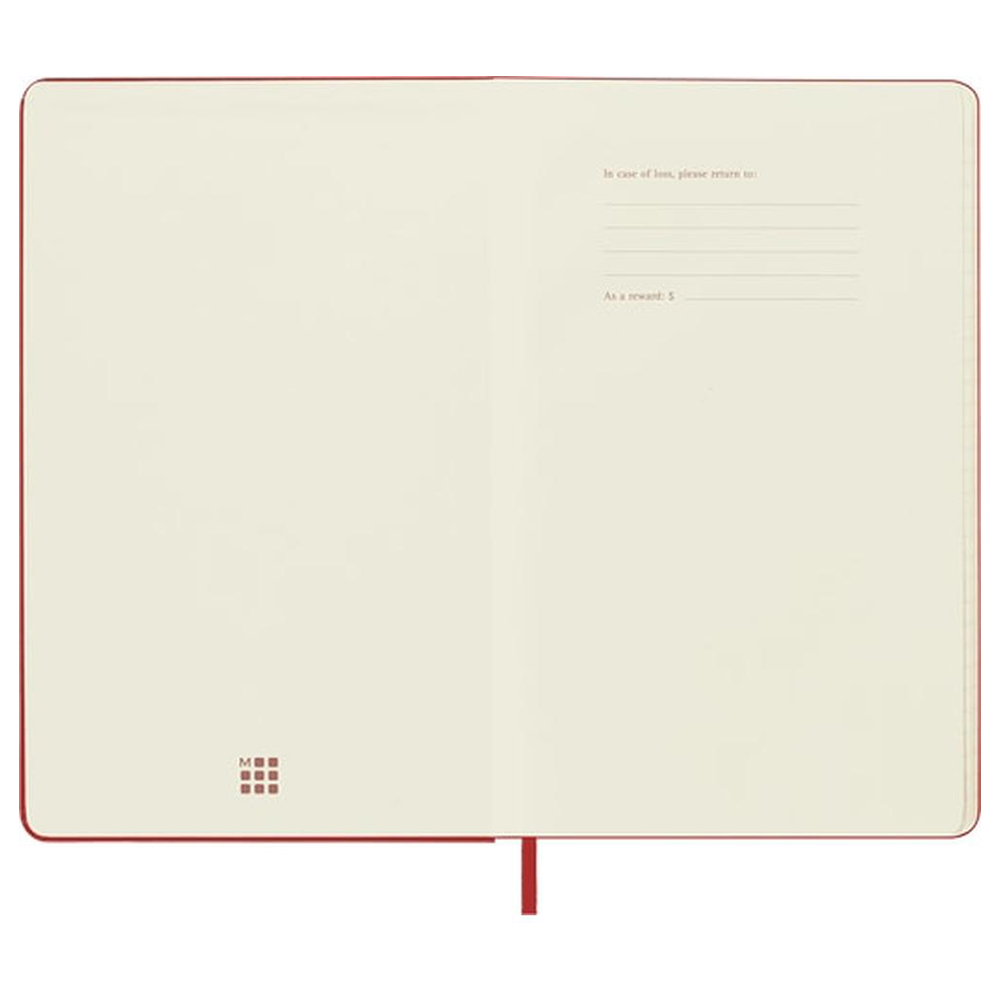 مولسكين - دفتر كلاسيكي مسطر بغلاف مقوى - كبير - أحمر قرمزي