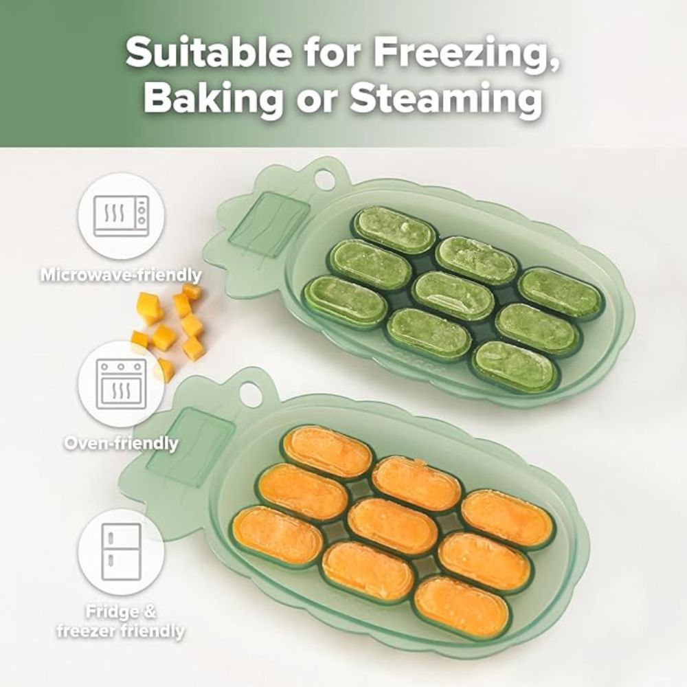 Haakaa Pineapple Silicone Nibble Tray - Pea Green