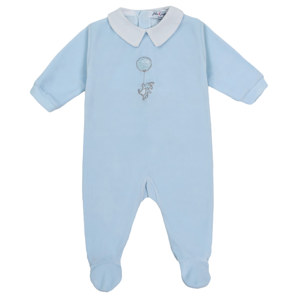 Jules & Juliette Jolly Baby Footed Sleepsuit Sky - Blue