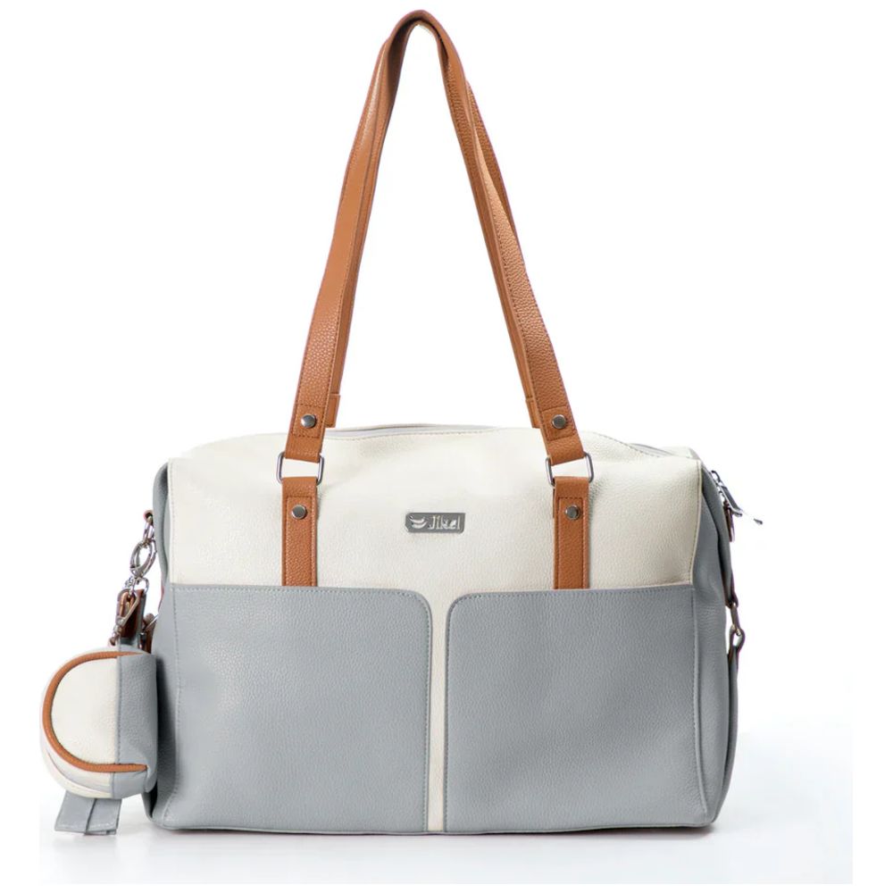Jikel Diaper Bag With Changing Mat Pacifier and Bottle Storage - Grey