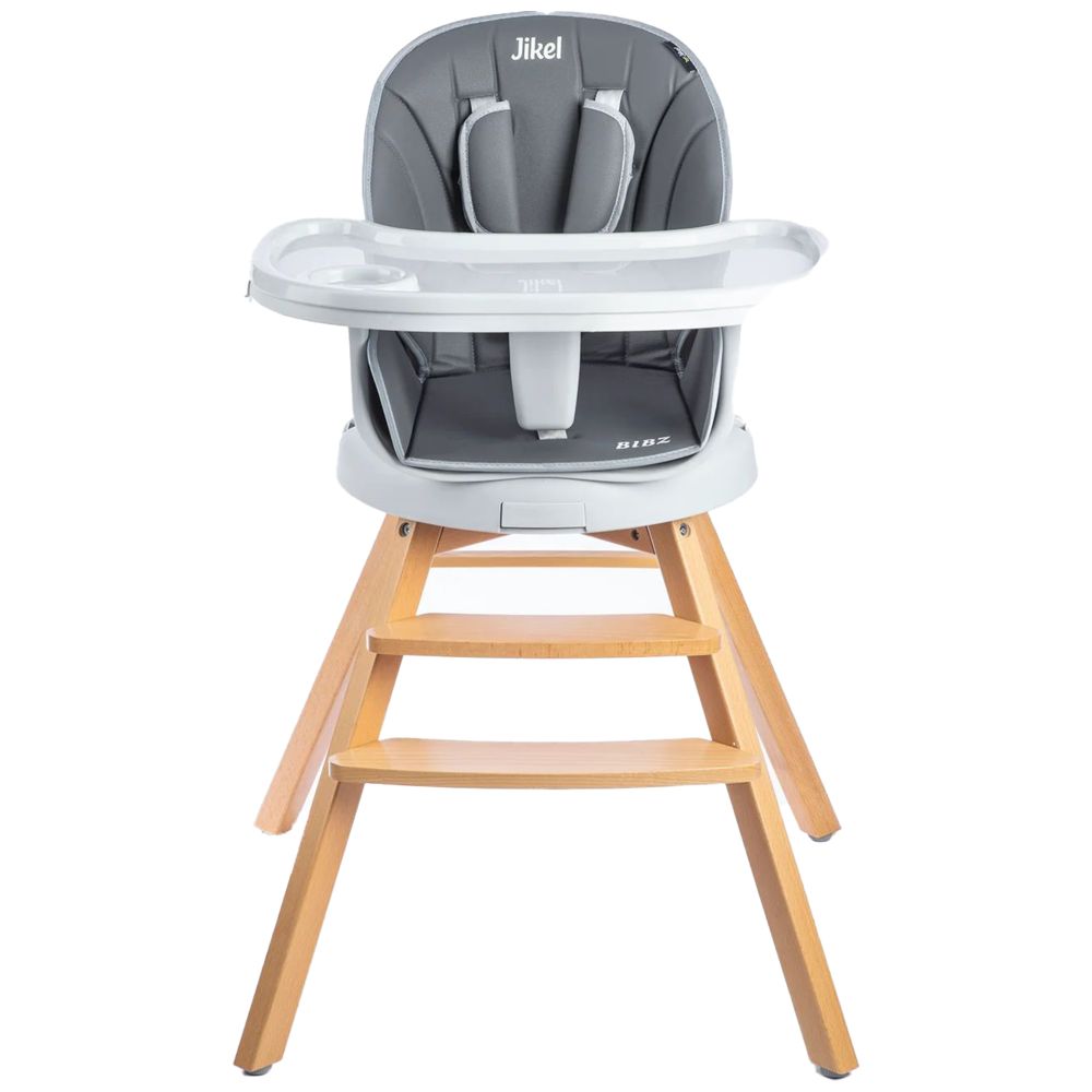 Jikel Bibz 360 Rotating Wooden Highchair Charcoal
