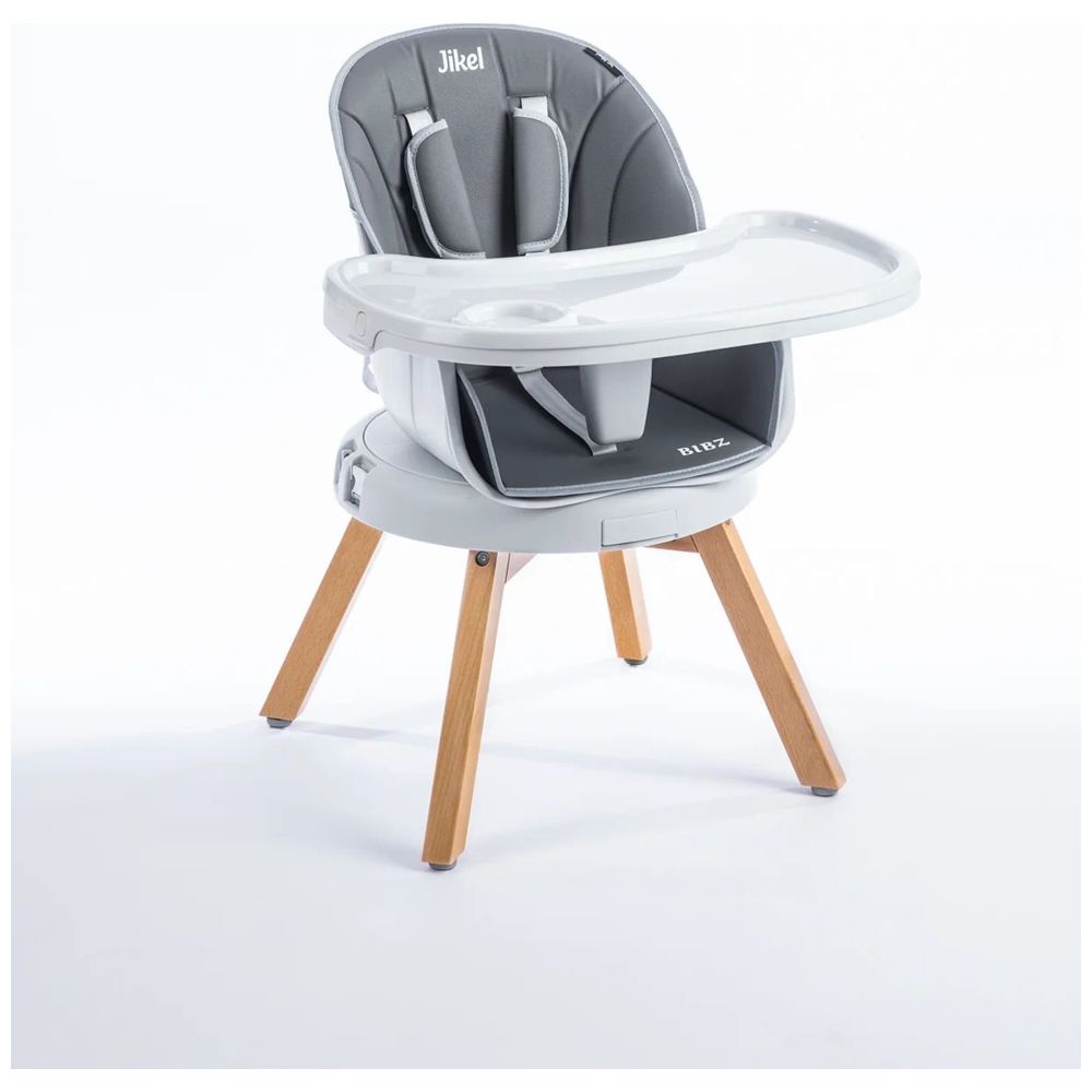 Jikel Bibz 360 Rotating Wooden Highchair Charcoal