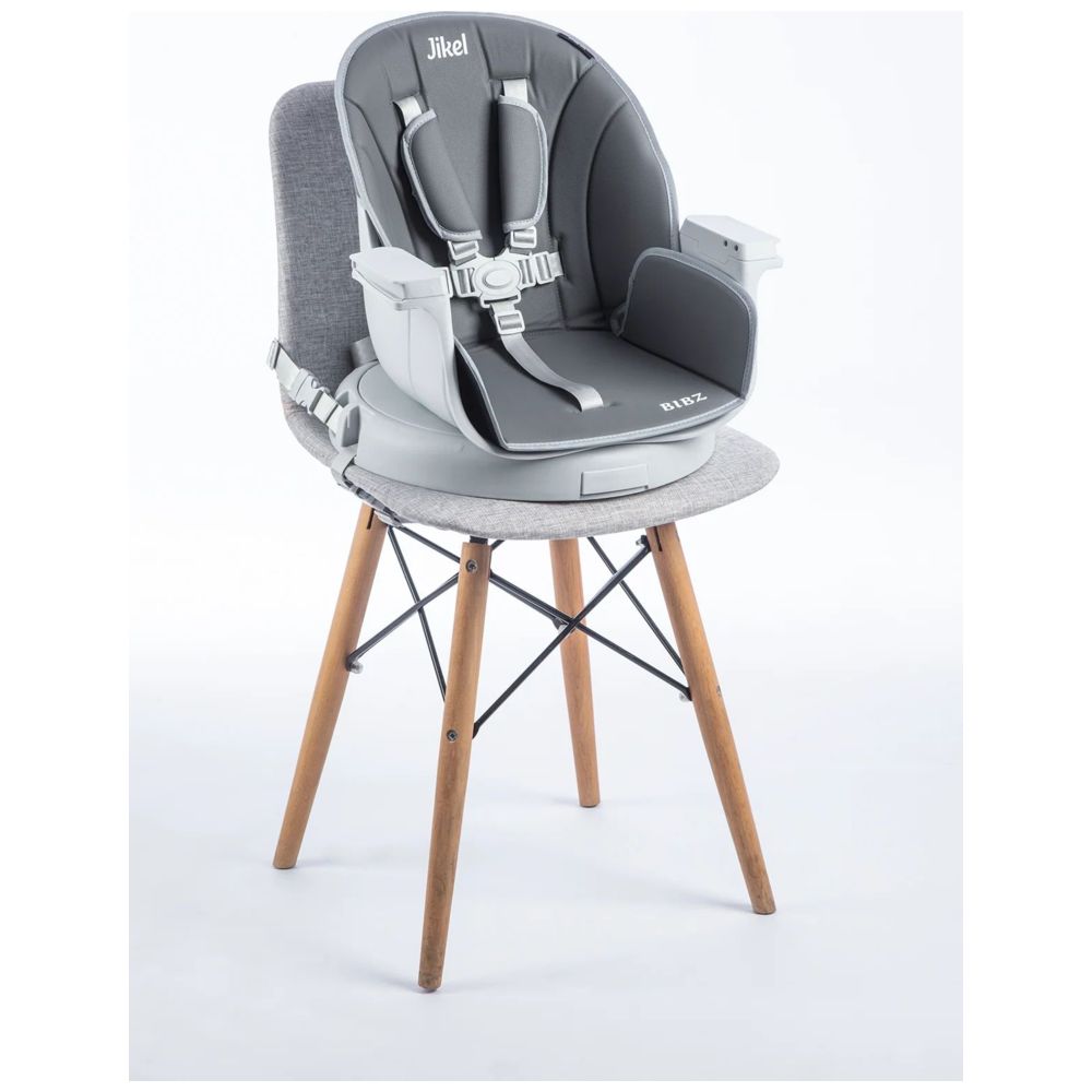 Jikel Bibz 360 Rotating Wooden Highchair Charcoal