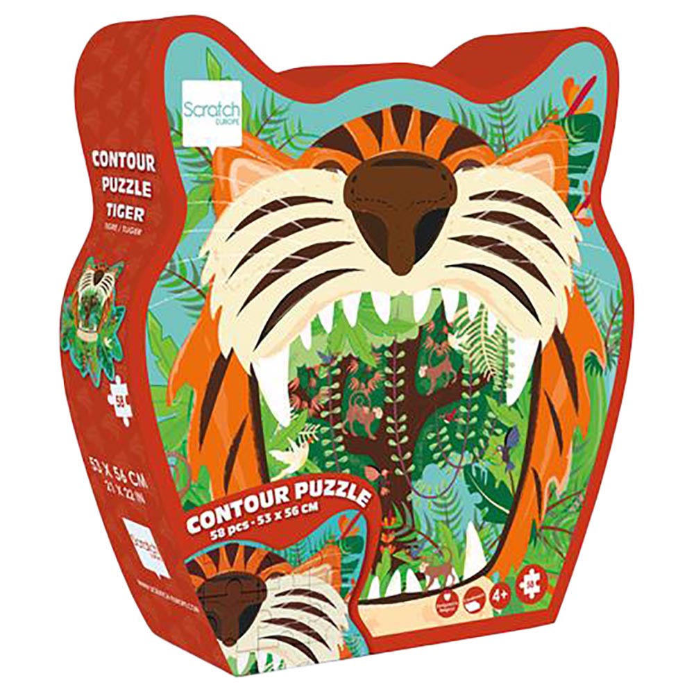 Scratch Europe - Tiger Contour Puzzle - 58pcs