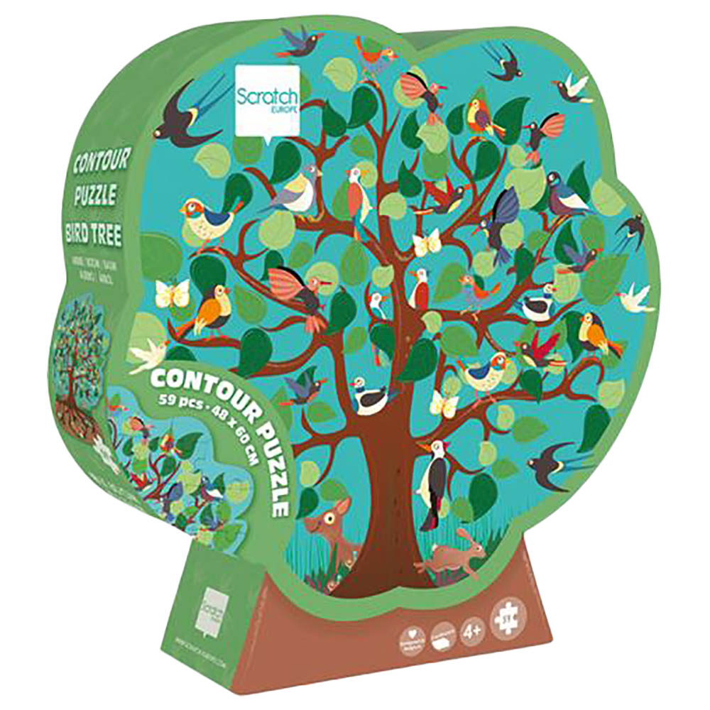 Scratch Europe - Bird Tree Contour Puzzle 59pcs