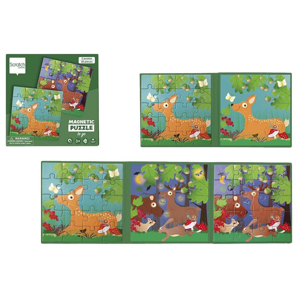 Scratch Europe - Magnetic Puzzle Book To Go - Forest Life 20pcs