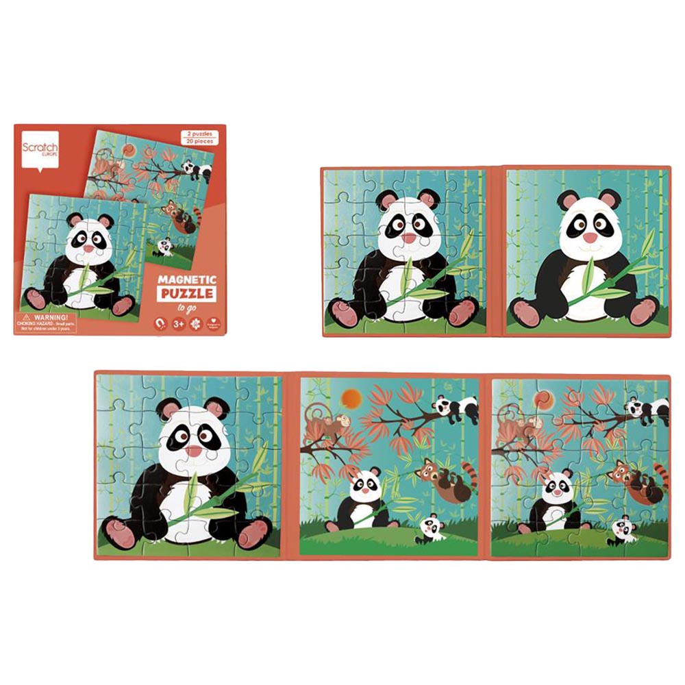 Scratch Europe - Magnetic Puzzle Book To Go - Panda 20pcs