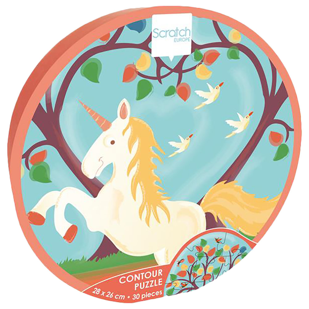 Scratch Europe - Heart With Unicorn Contour Puzzle - 30pcs