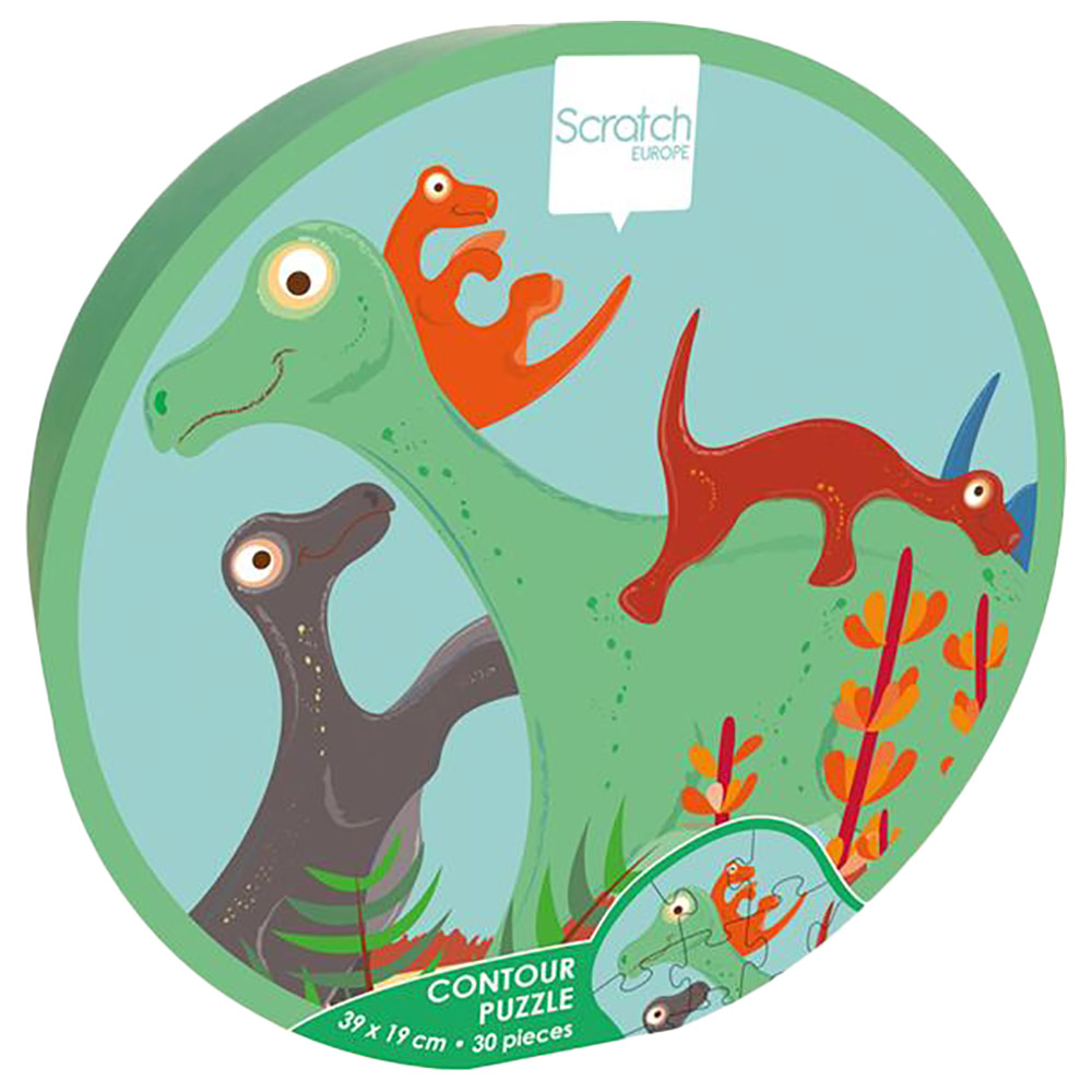 Scratch Europe - Dino Contour Puzzle - 30pcs