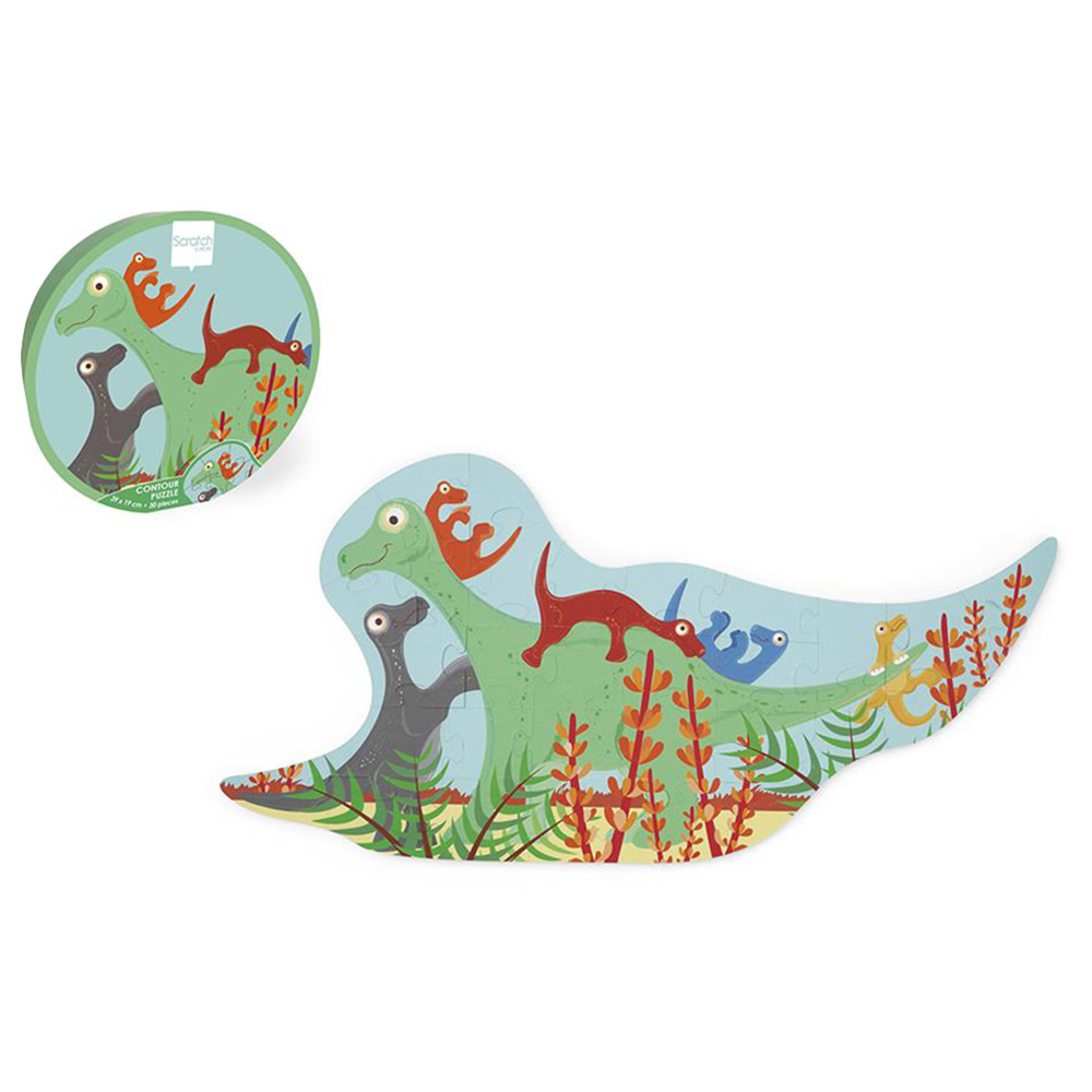 Scratch Europe - Dino Contour Puzzle - 30pcs