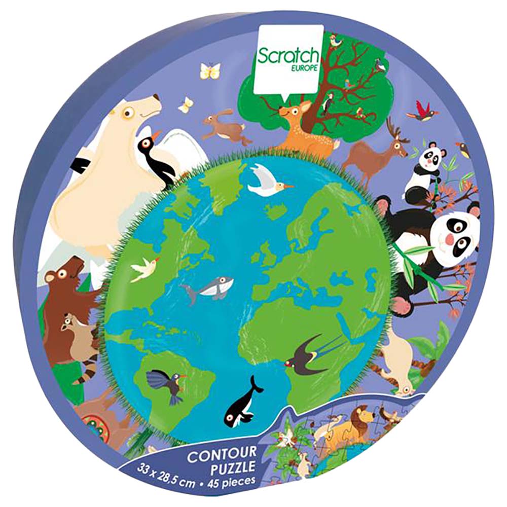 Scratch Europe - World Contour Puzzle - 45pcs